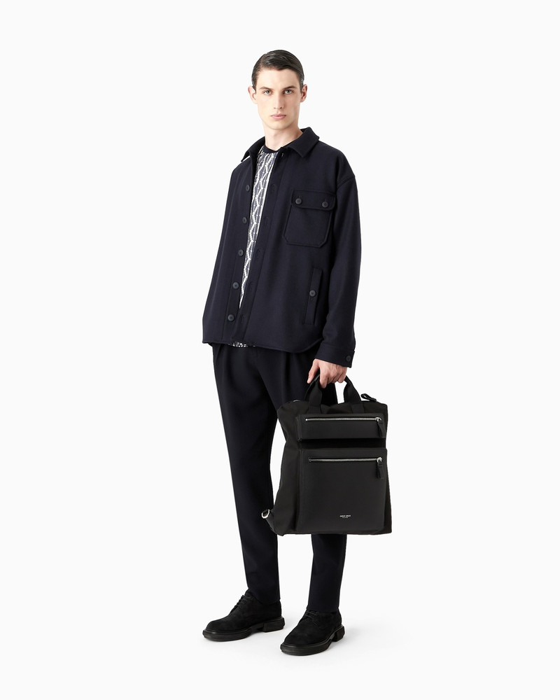 ASV convertible shopper bag in nylon and pebbled leather 7