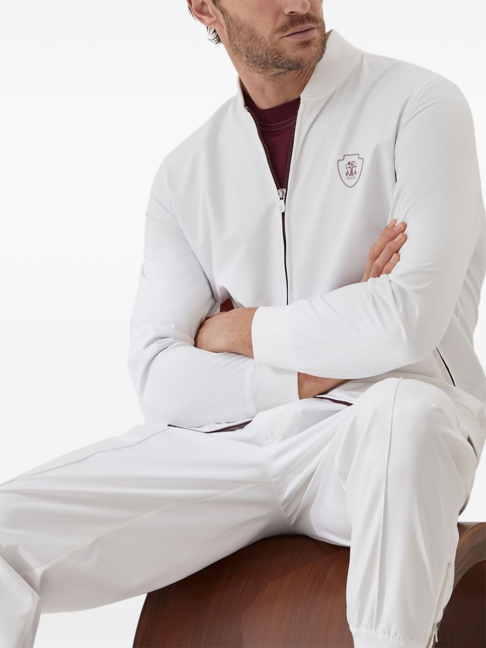 logo-plaque zip-up jacket - 5