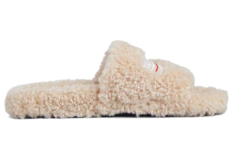 (WMNS) Balenciaga Furry Slides 'Beige' 654261W2DO19796 - 3