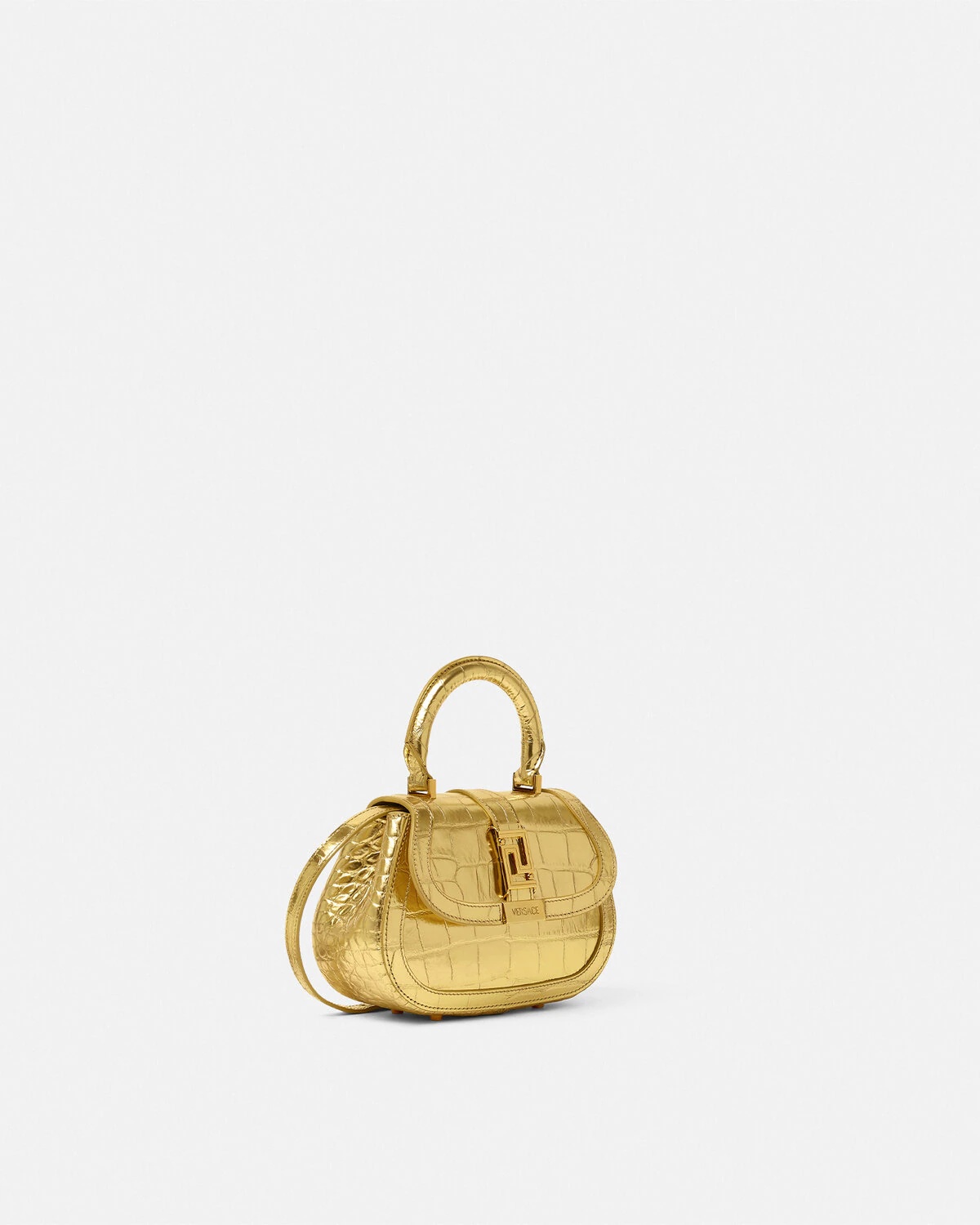 Croc-Effect Greca Goddess Mini Bag - 2