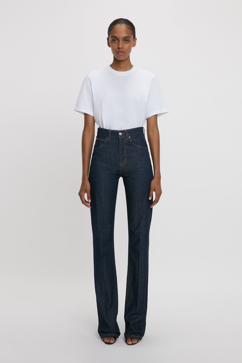 Victoria Beckham Exclusive Julia High Waisted Jean In Indigo Rinse outlook