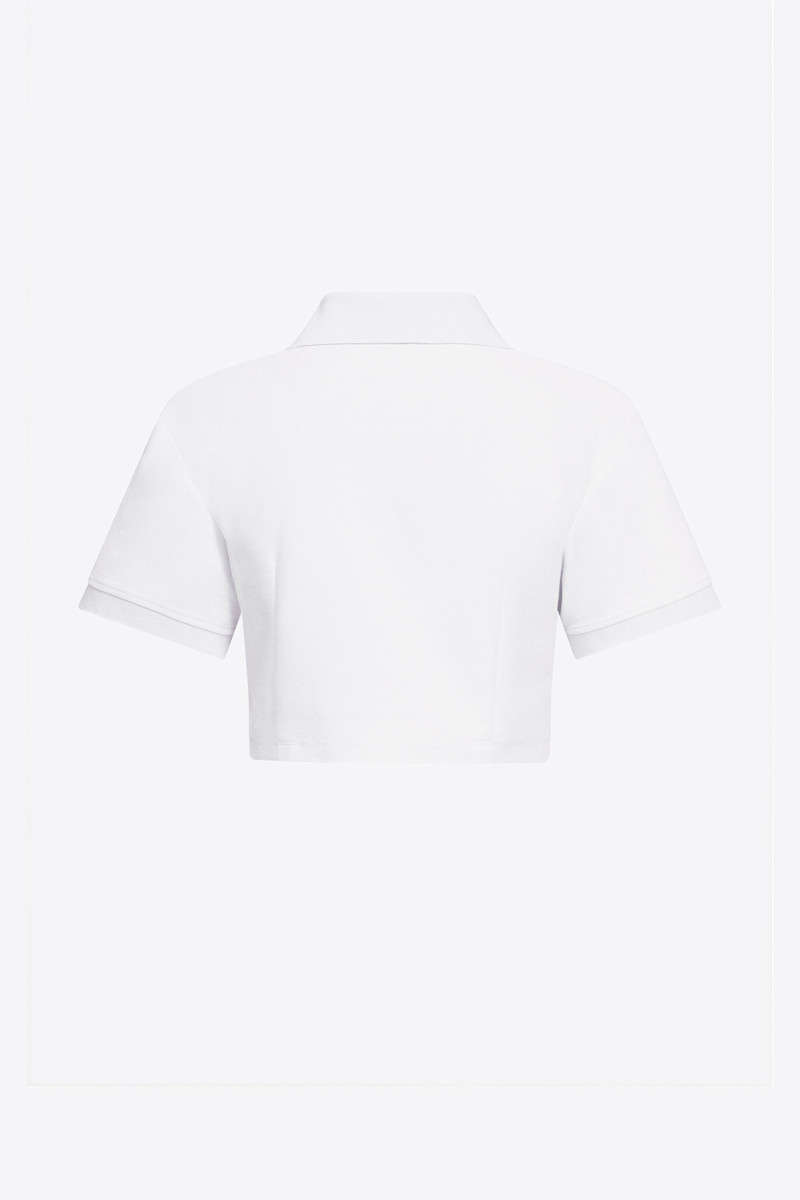 AREA CRYSTAL HEART CUTOUT CROPPED POLO outlook
