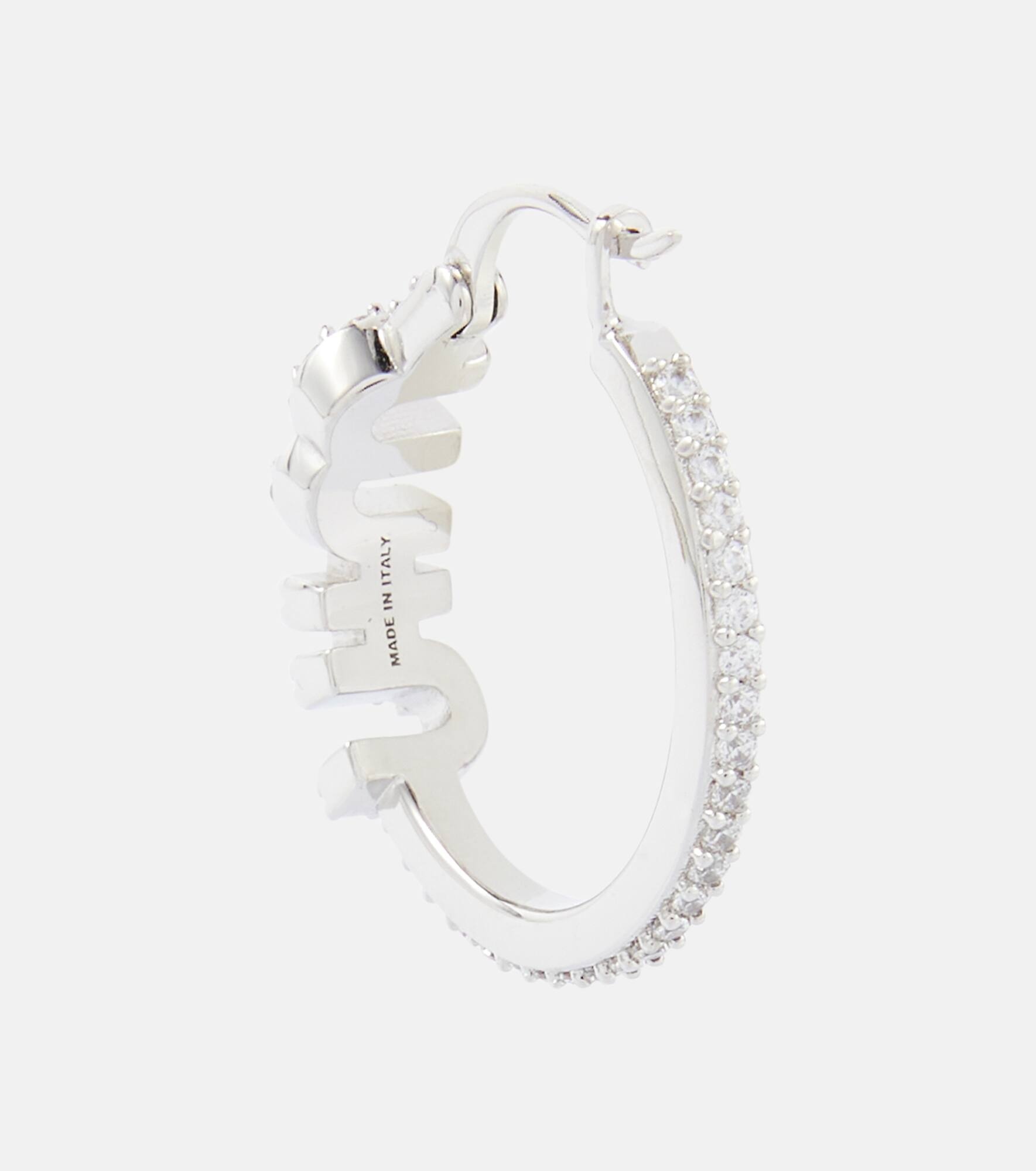 Logo crystal-embellished earrings - 5