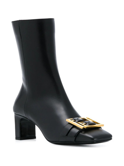 VERSACE Greca 60 mm buckle leather ankle boots outlook