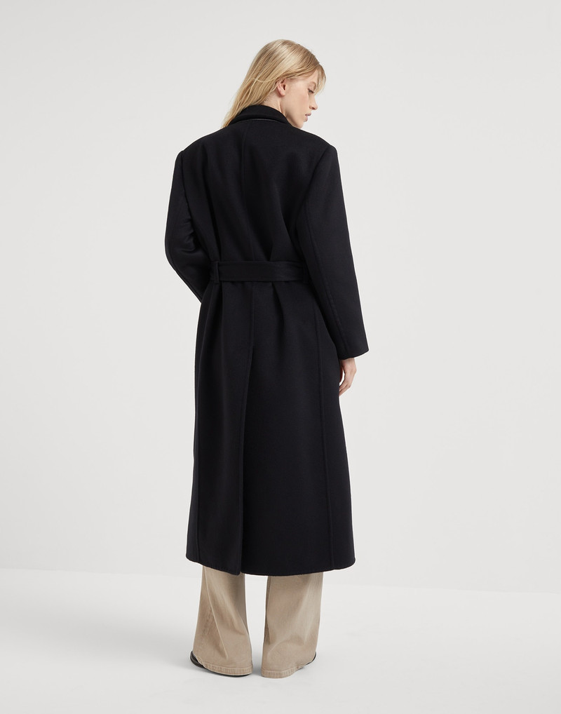 Brunello Cucinelli Hand-crafted cashmere beaver double cloth coat with monili outlook