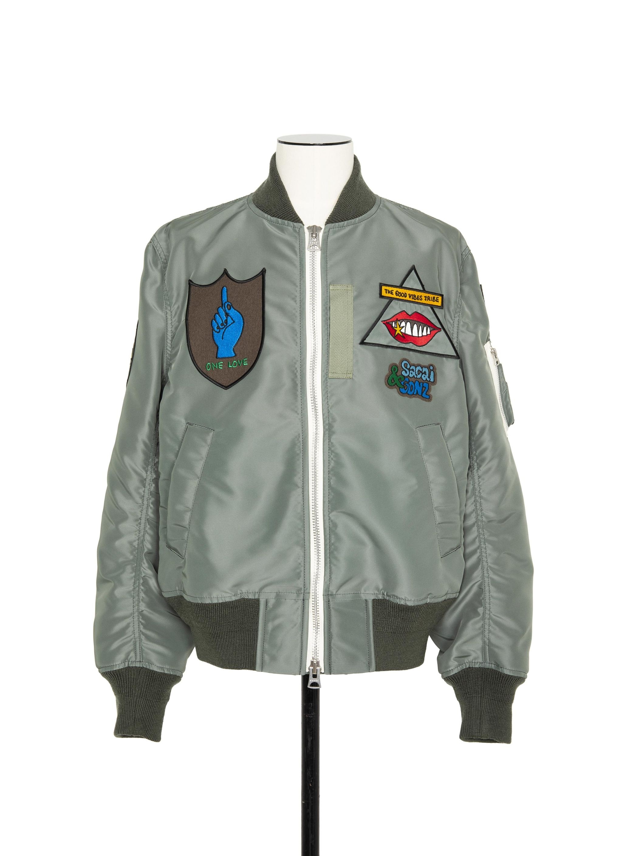 sacai Appliquéd Padded Shell Bomber Jacket | mrporter