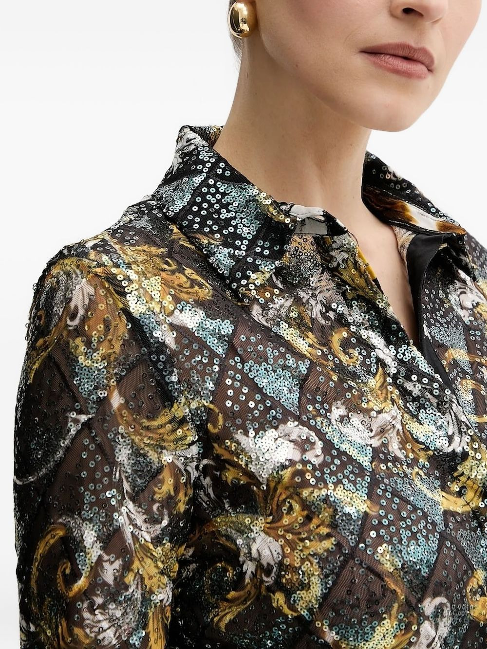 sequin-embellished blouse - 3