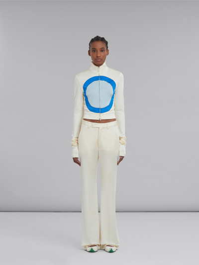 Marni WHITE STRETCH JERSEY TROUSERS outlook