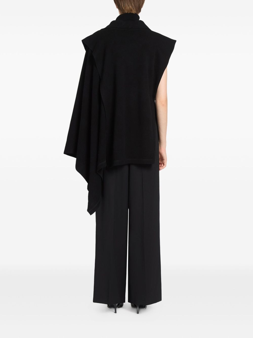 polo-neck cape sweater - 3