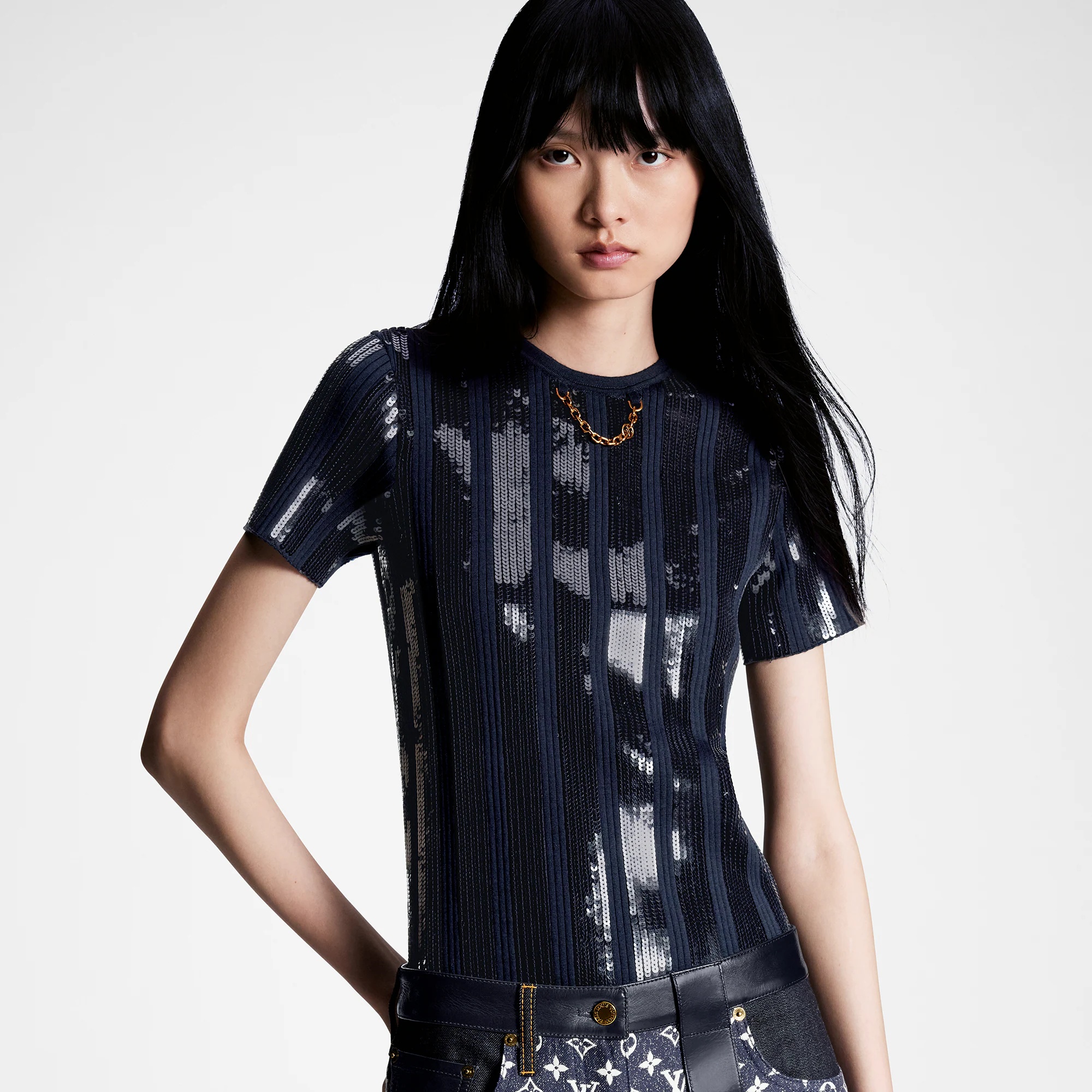 Sequin Stripes T-Shirt - 2