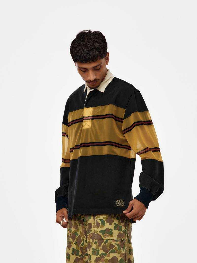 16/-DENSE-JERSEY X SHEERJERSEY RUGBY SHIRT (BLACK) 2