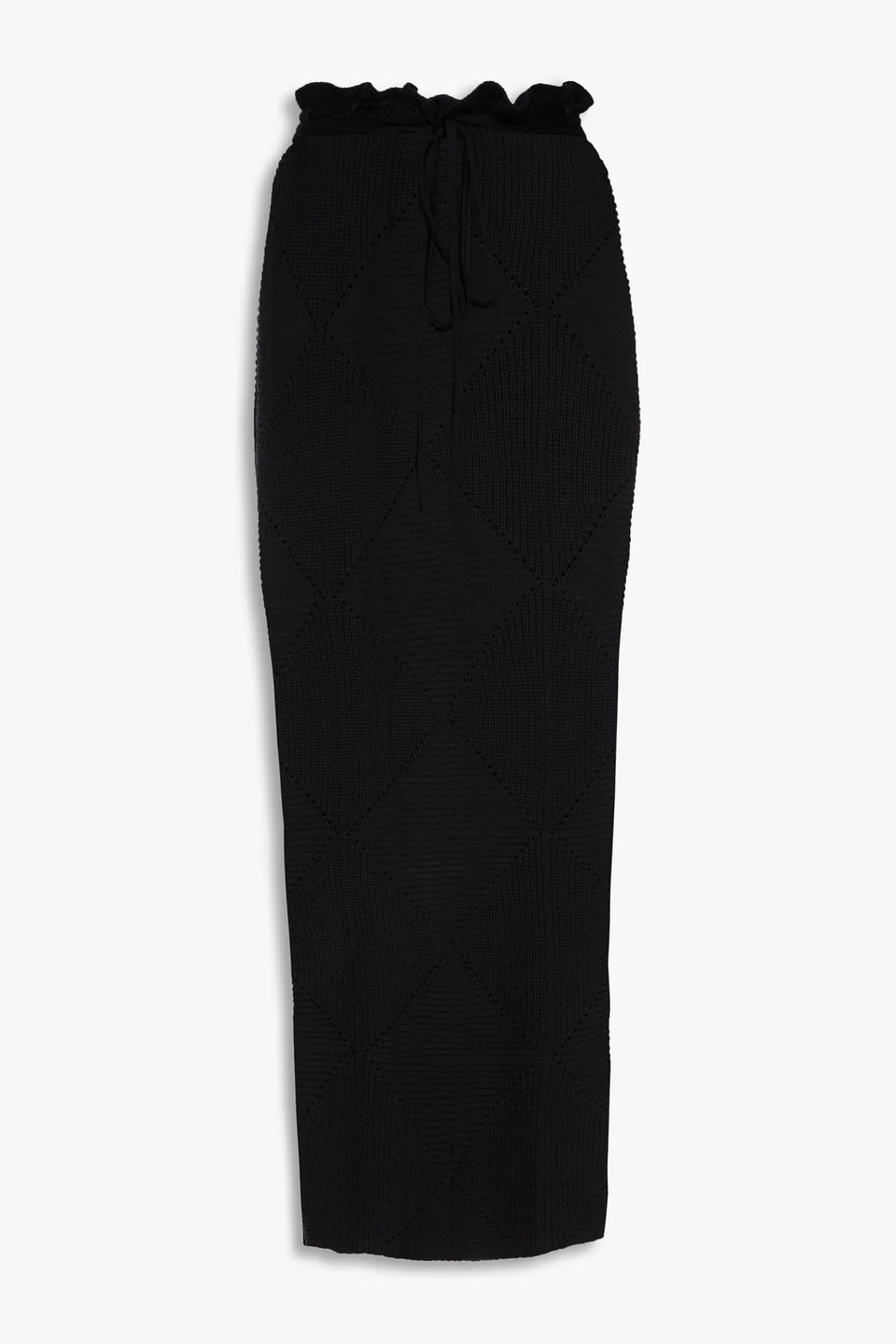 Ribbed wool and silk-blend maxi skirt - 1