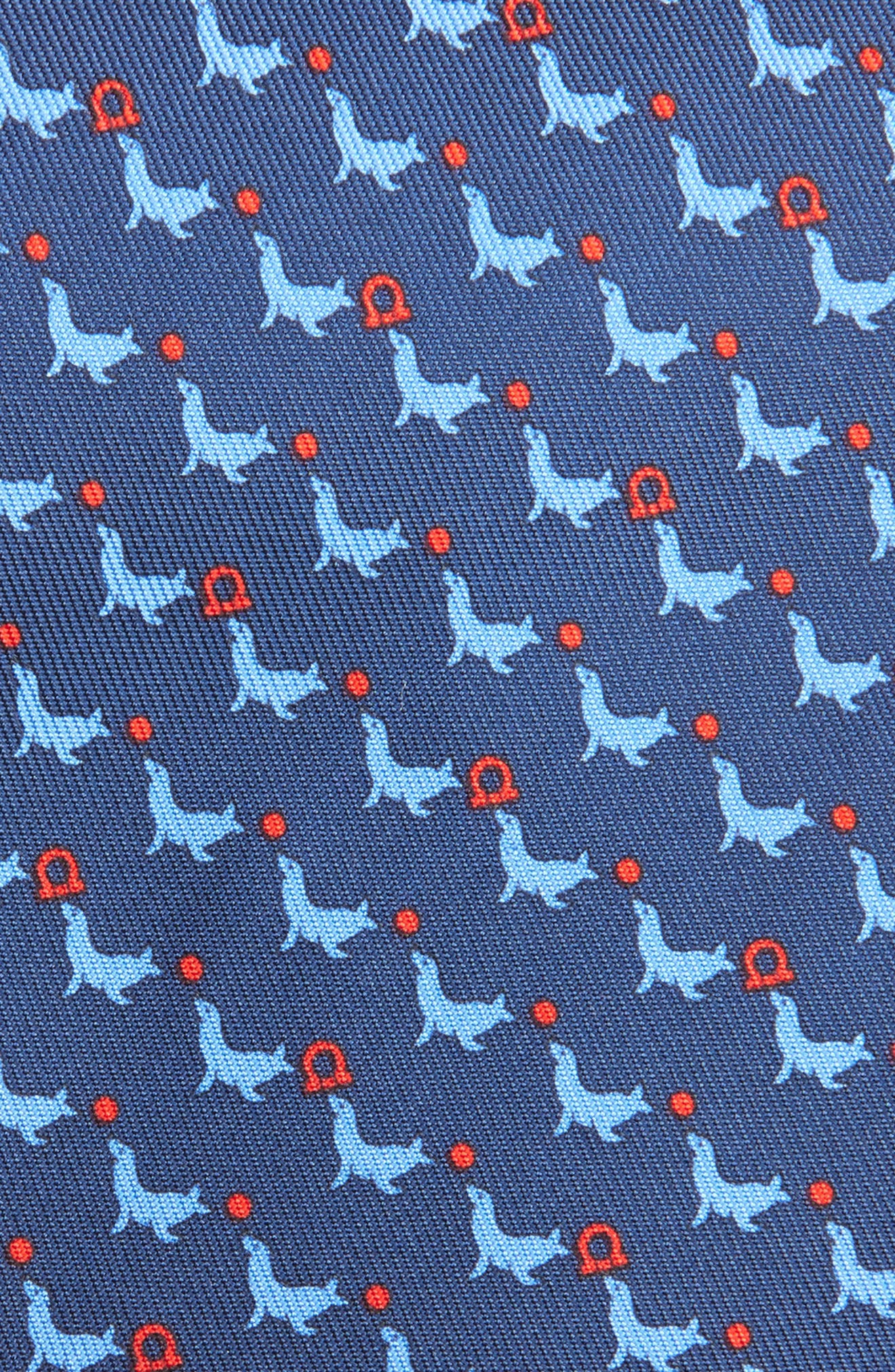 FERRAGAMO Seal Print Silk Tie in Blu Scuro Rosso at Nordstrom - 2