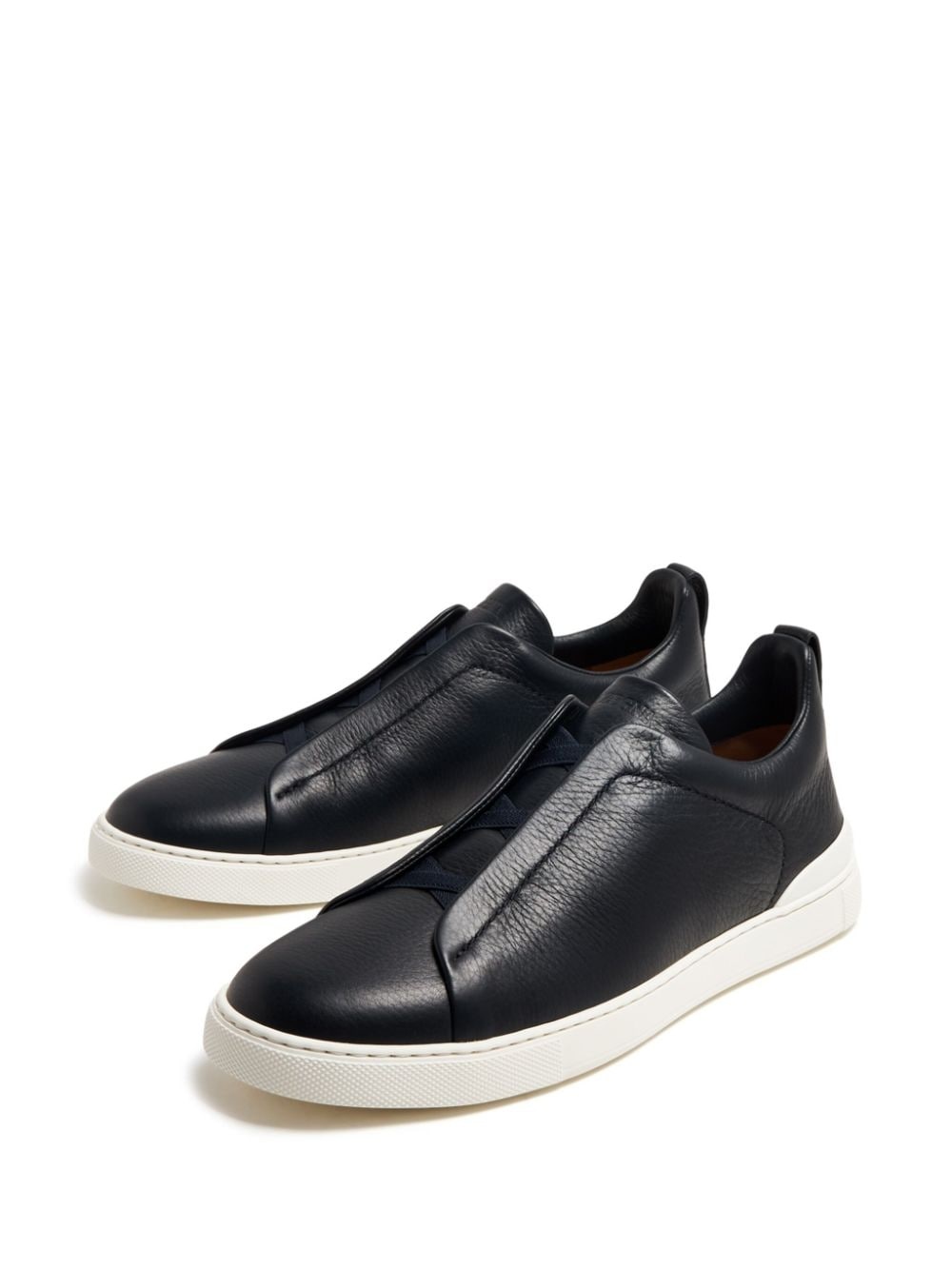 low-top leather sneakers - 4