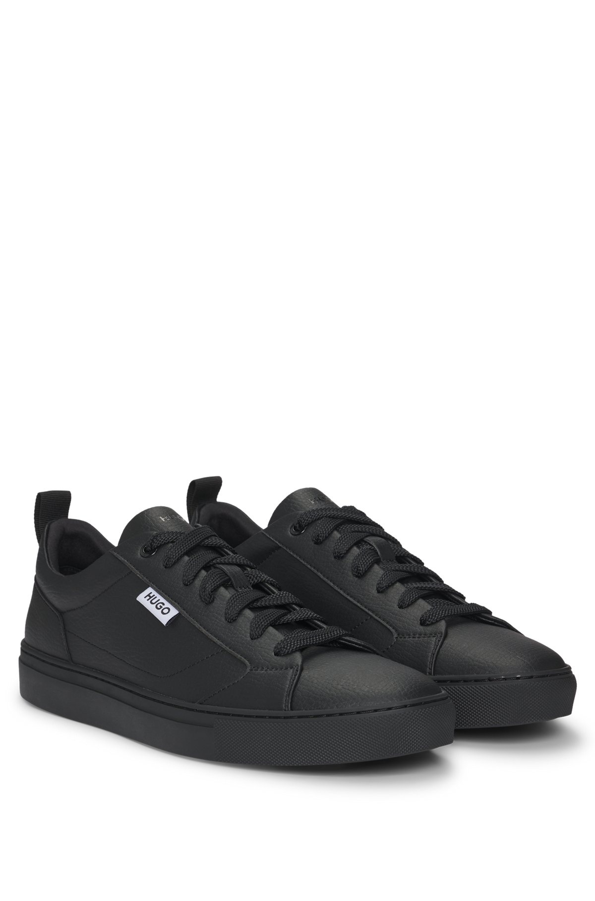 LOW-TOP TRAINERS IN GRAINED FAUX LEATHER - 2