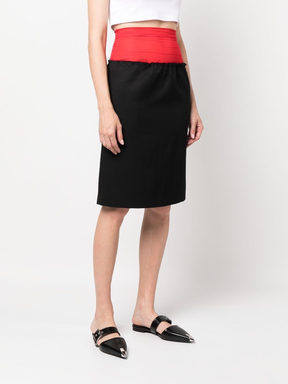 two-tone knee-length skirt - 3