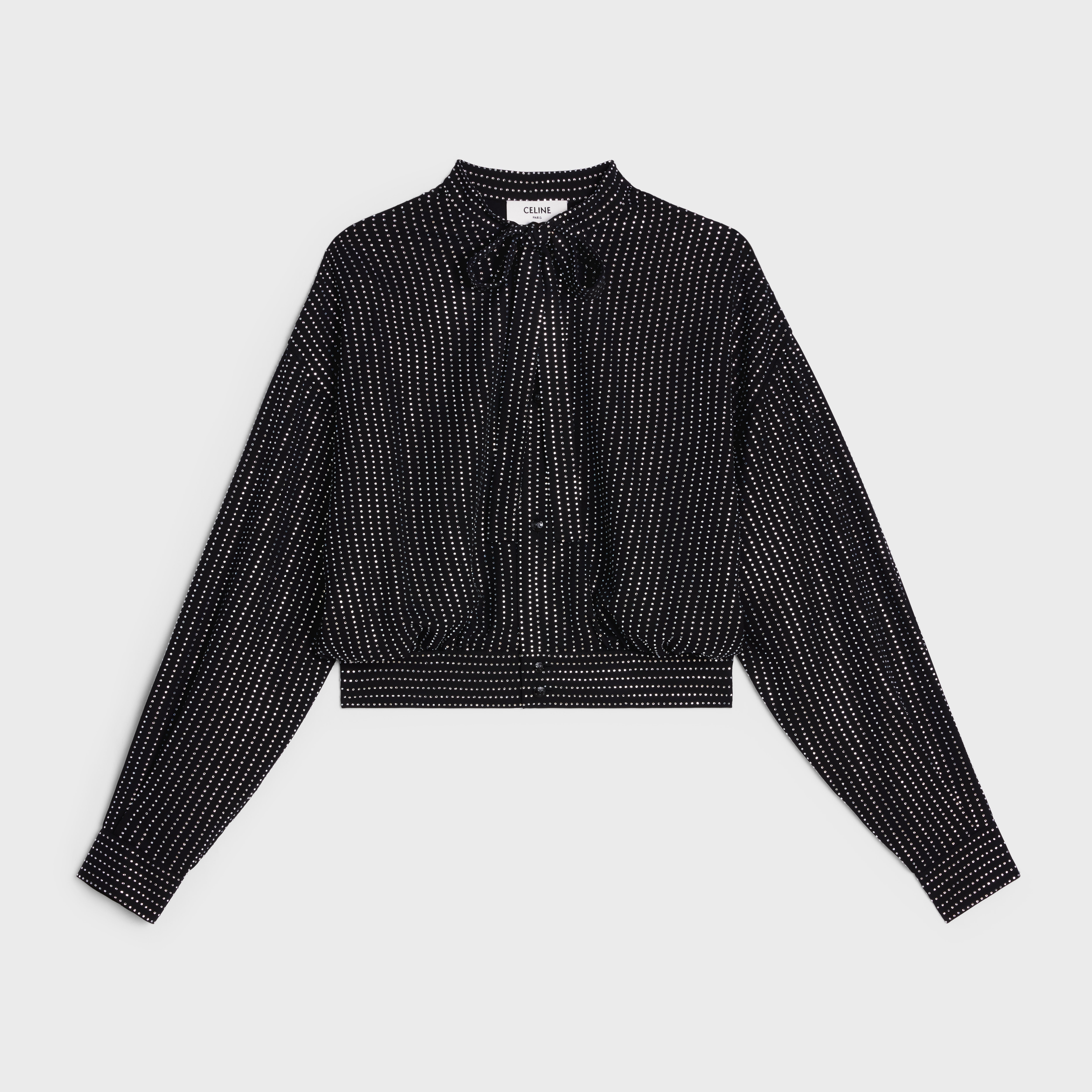 Embroidered aviator shirt in silk cady - 1