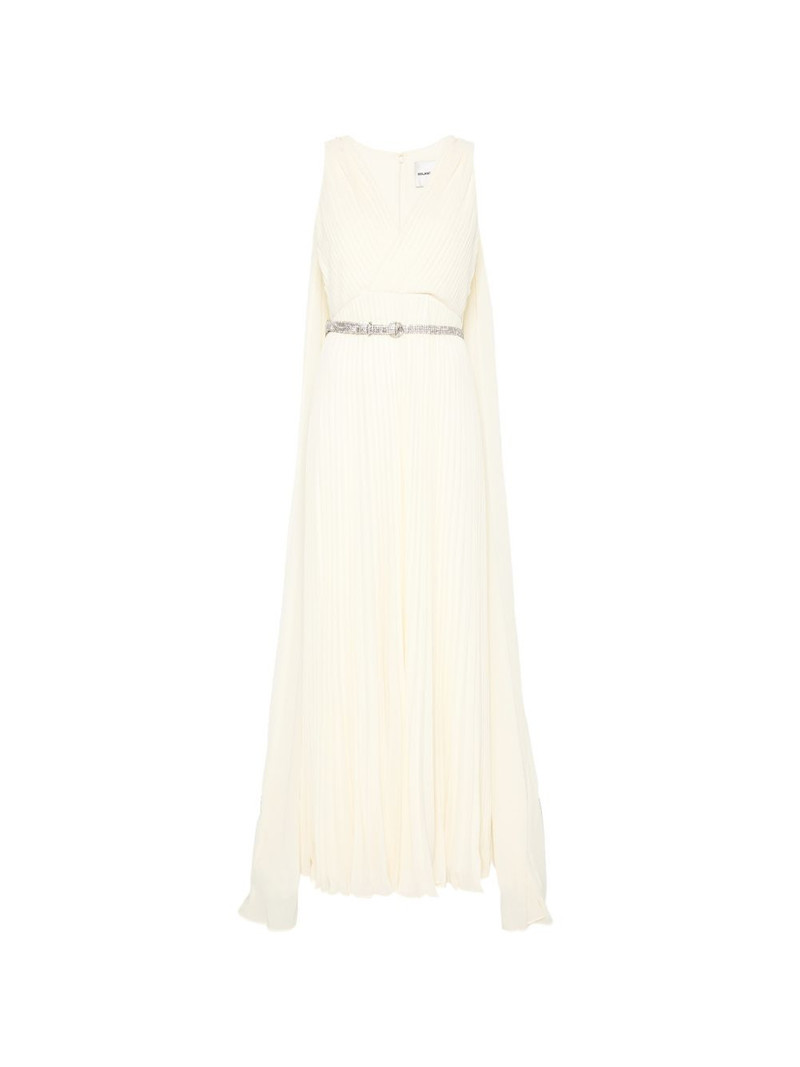 pleated V-neck dress 1