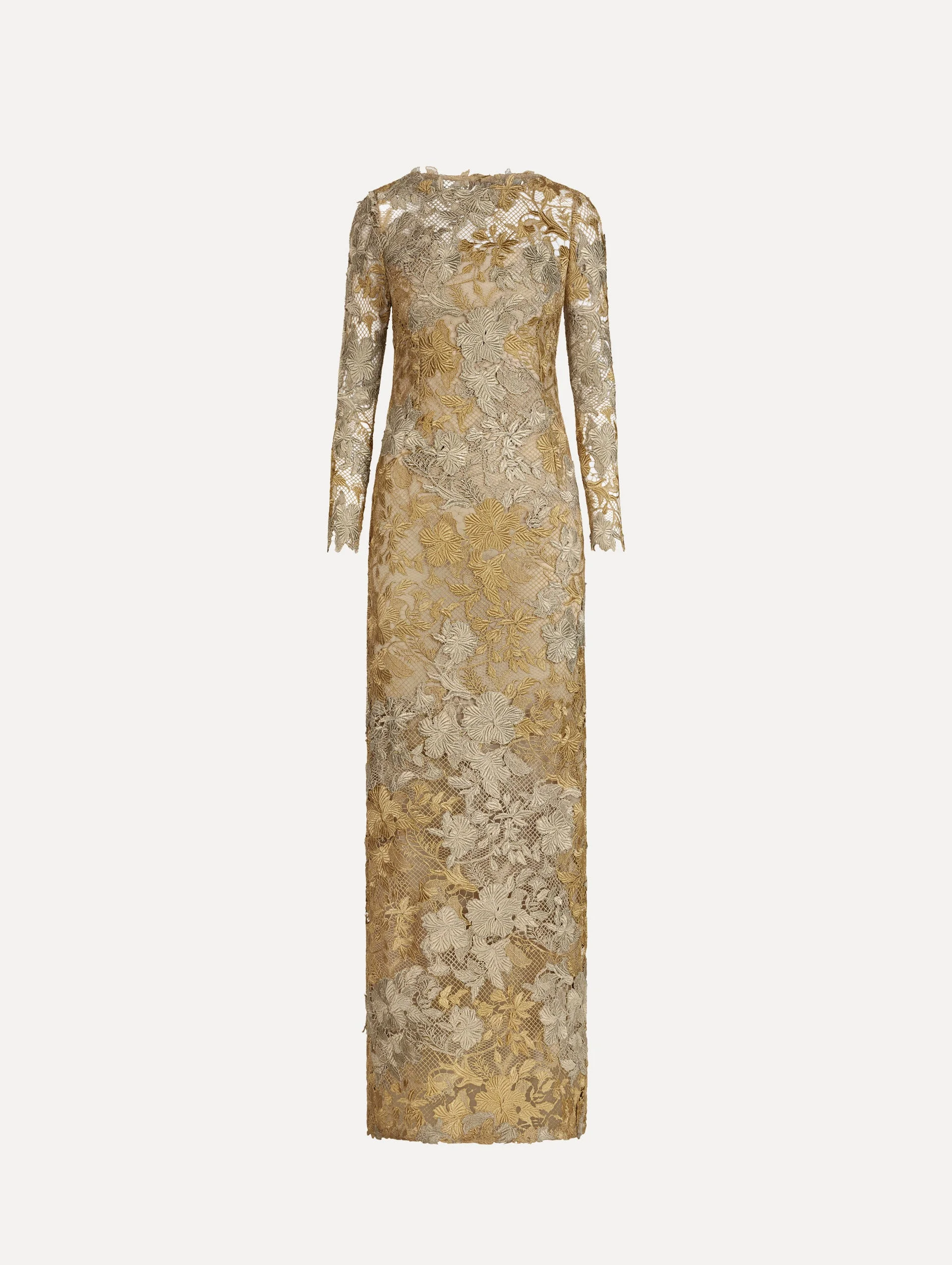 HIBISCUS METALLIC GUIPURE GOWN - 1