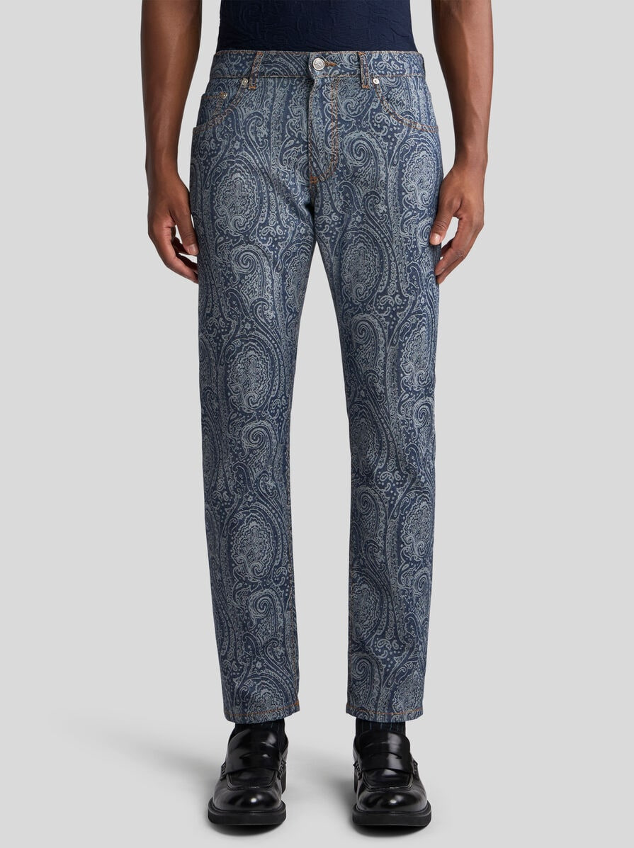 JEANS WITH PAISLEY MOTIF ALL OVER - 2