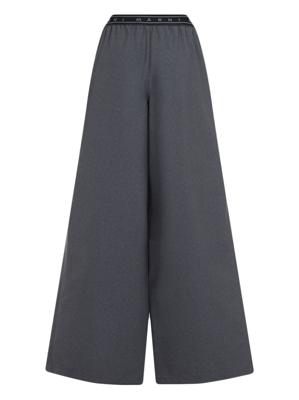 logo-band wool trousers - 2