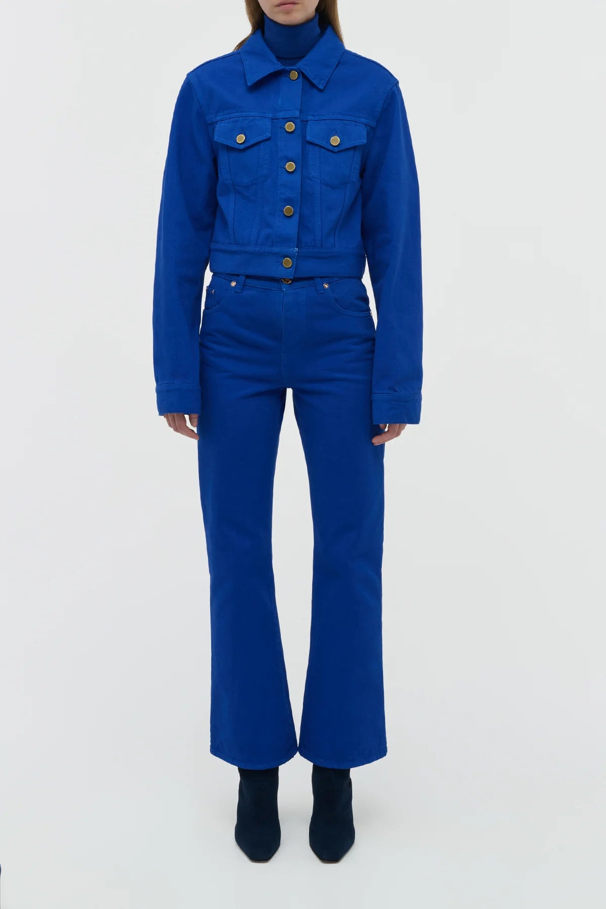 Bronte Jacket in Cobalt Recycled Cotton Denim - 3