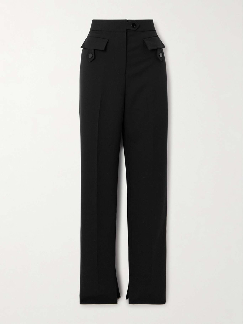 Organic cotton-blend twill straight-leg pants - 1