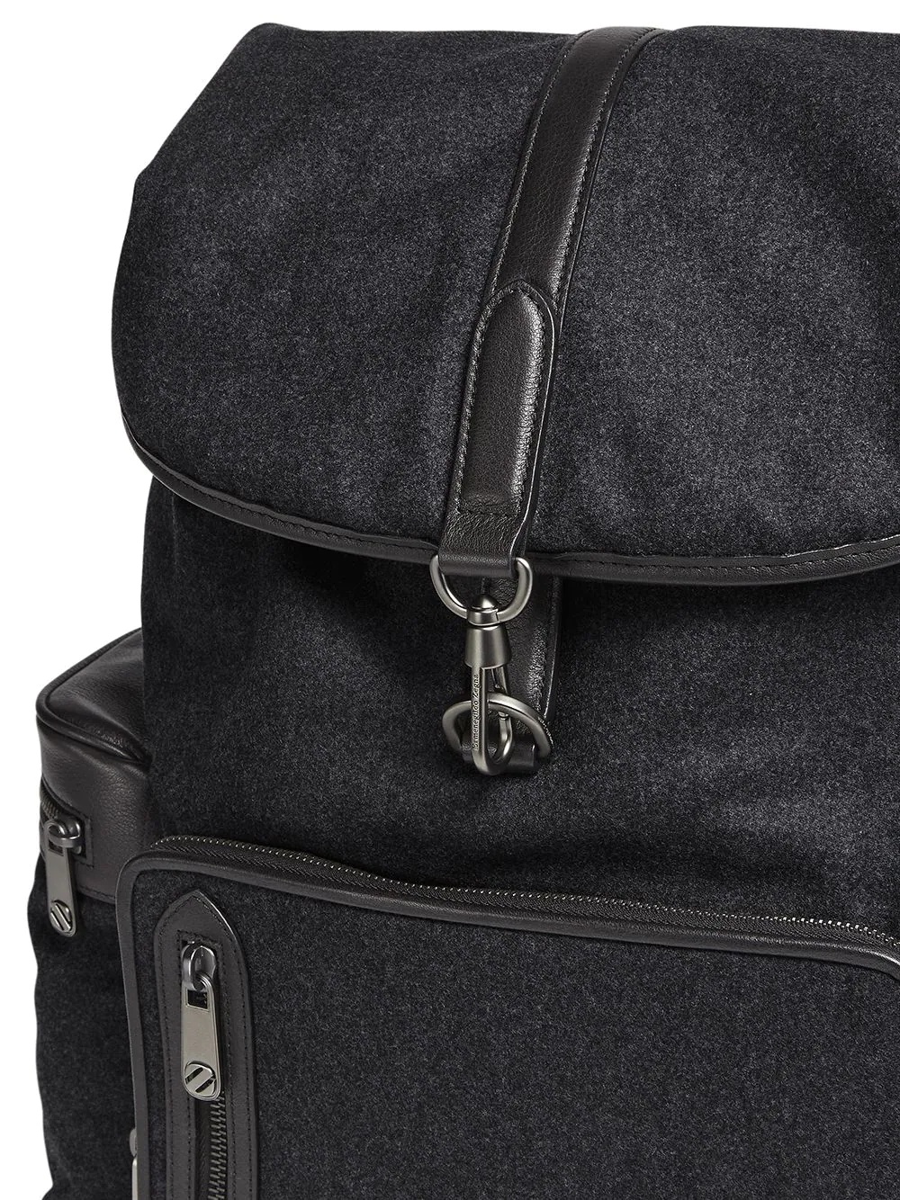 leather-trim backpack - 3