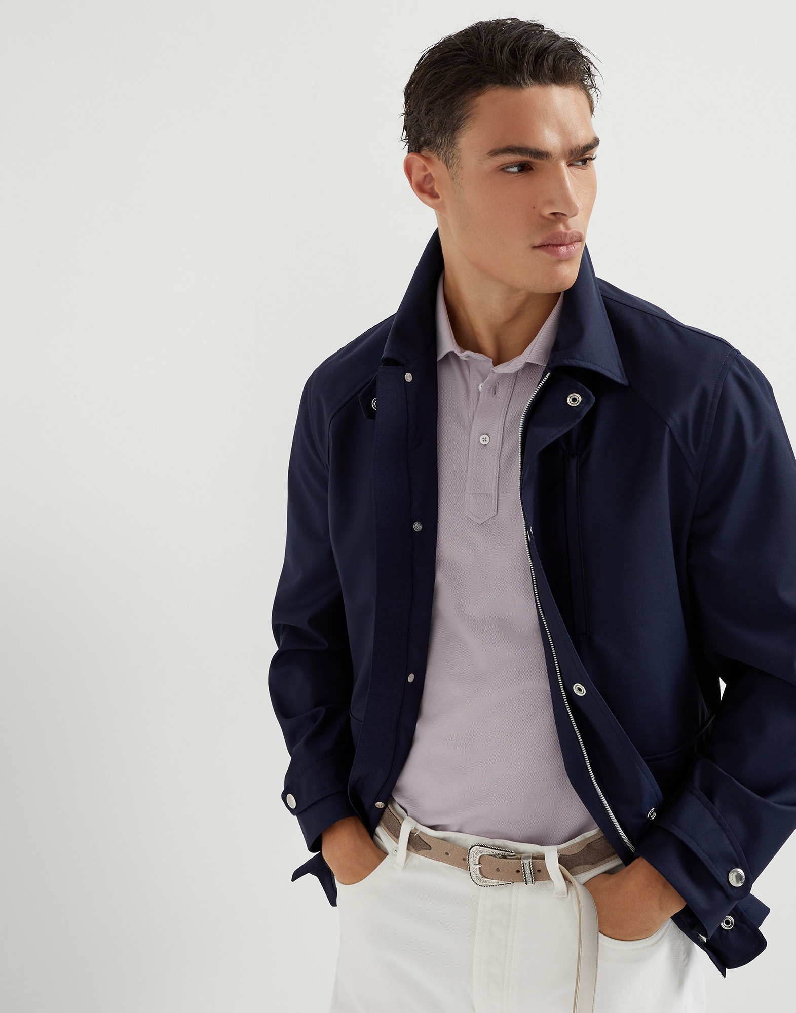 Bonded virgin wool fresco field jacket - 4