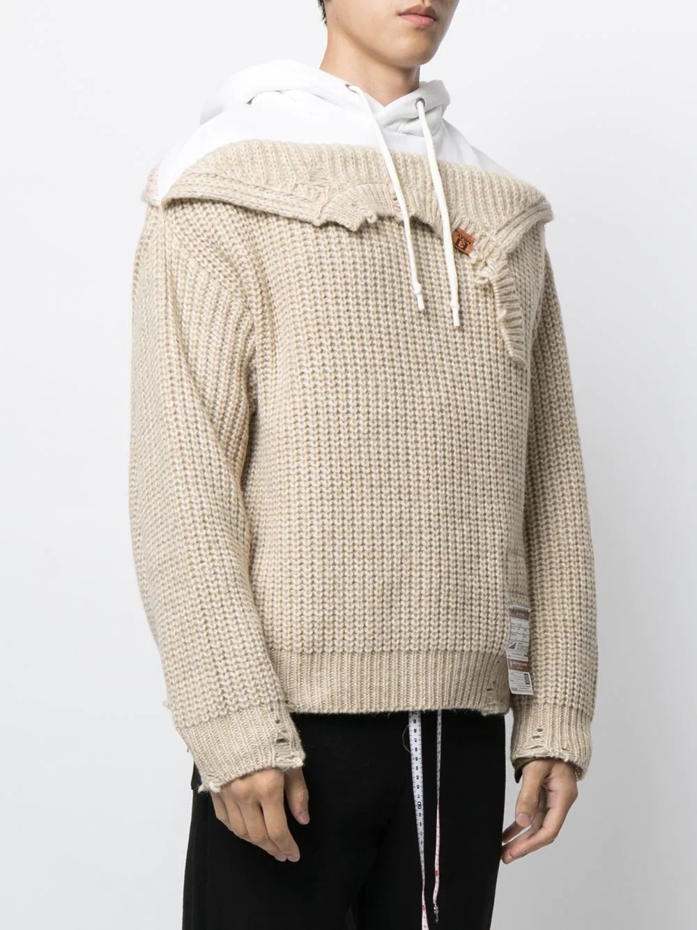 knitted layered hoodie - 3