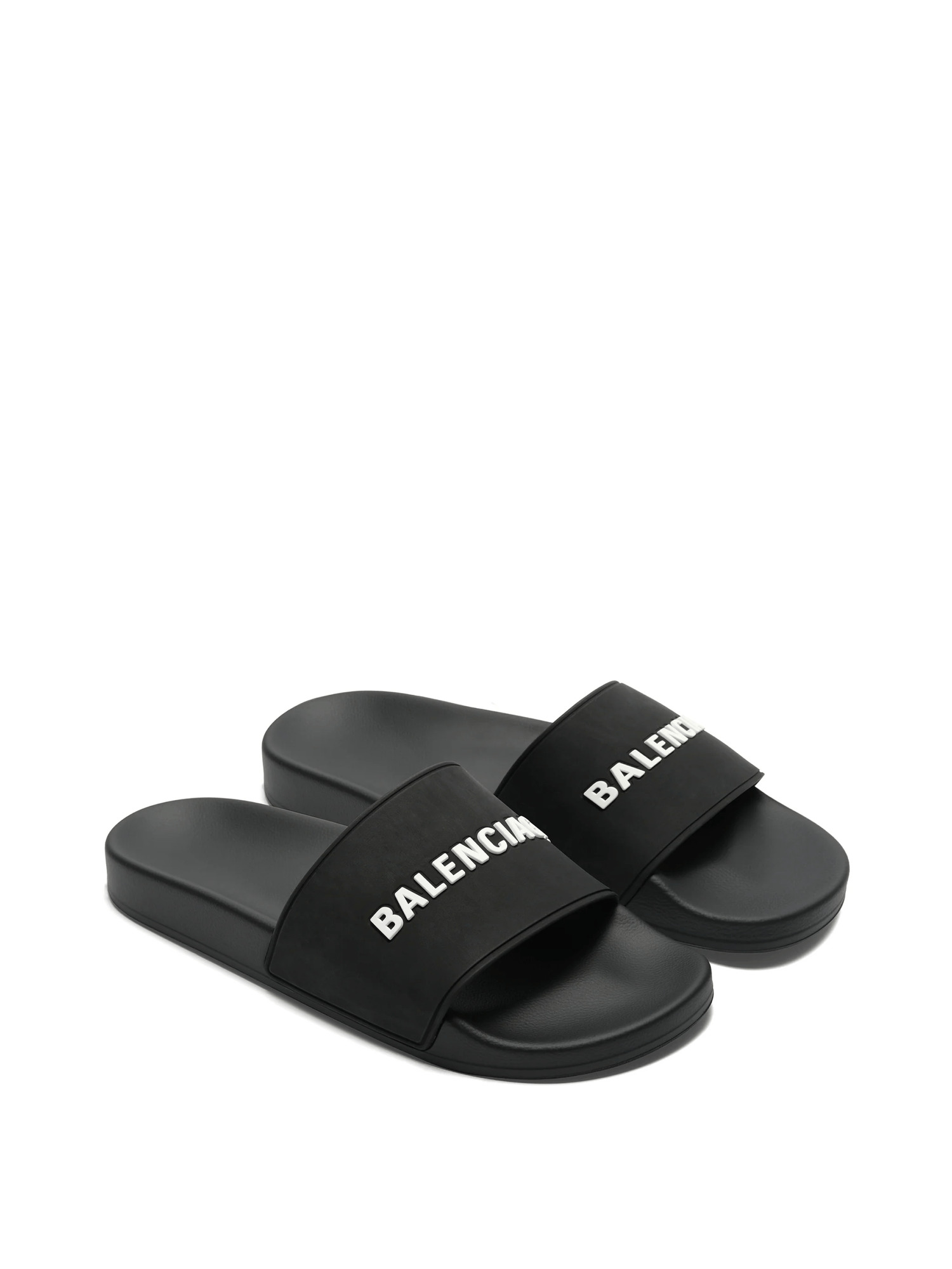 3D Logo Pool Slide Sandal in Black/White - 2