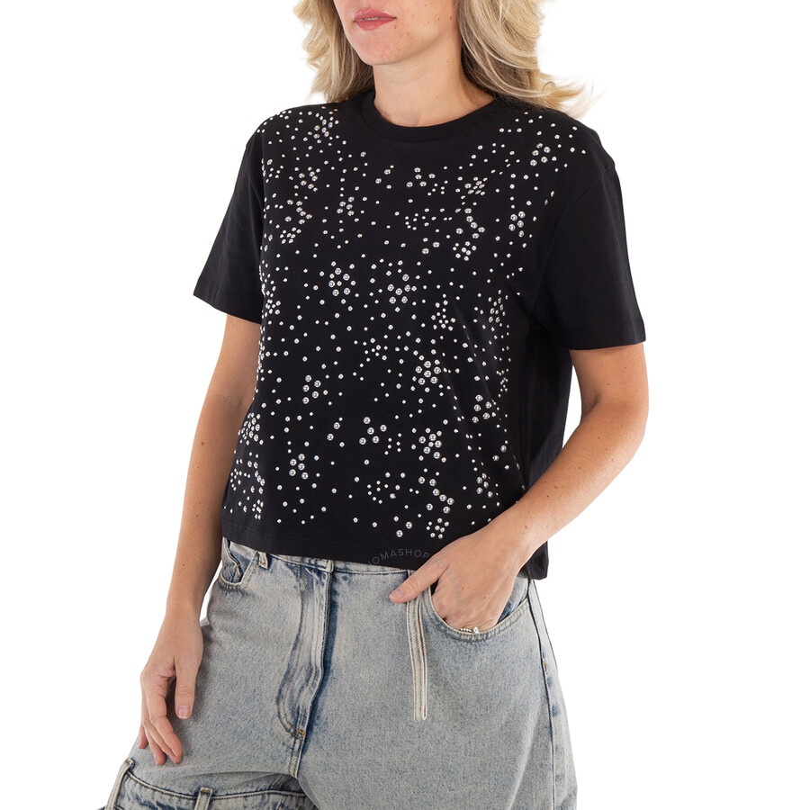 Rabanne Short Sleeve Embellished Studded T Shirt - 3