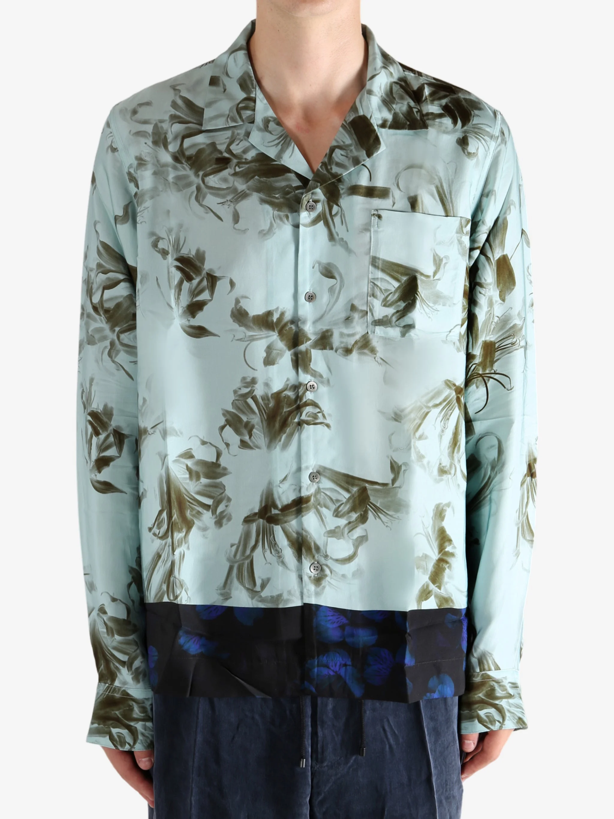 DRIES VAN NOTEN - Men Flower Border Long Sleeve Shirt - 1