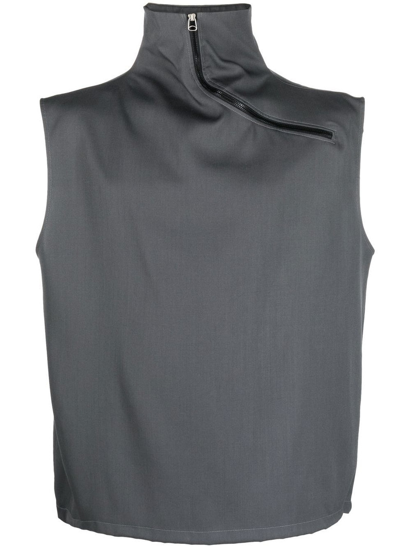 high-neck virgin-wool vest 1