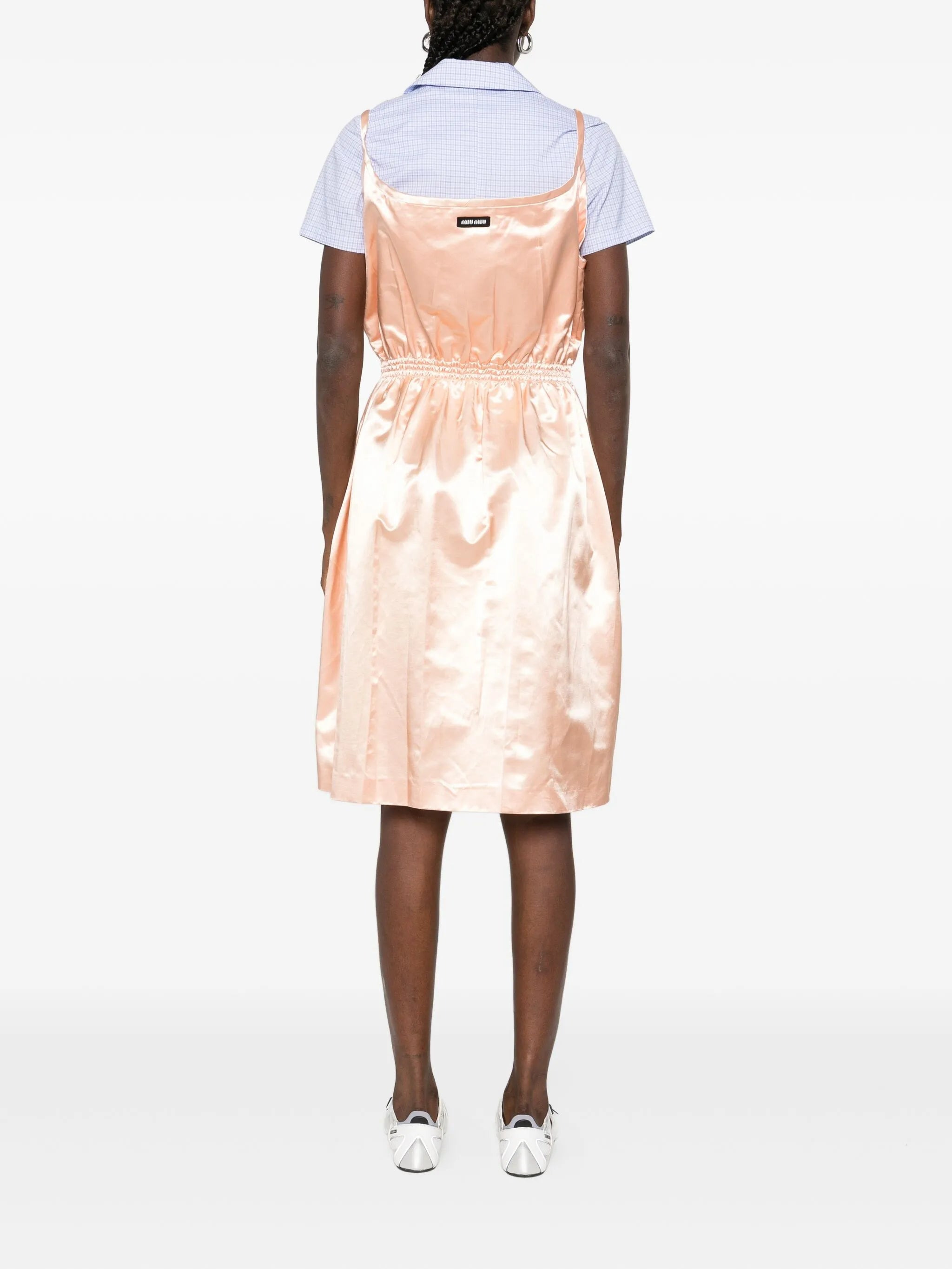Miu Miu Satin Spaghetti-strap Mini Dress - 4
