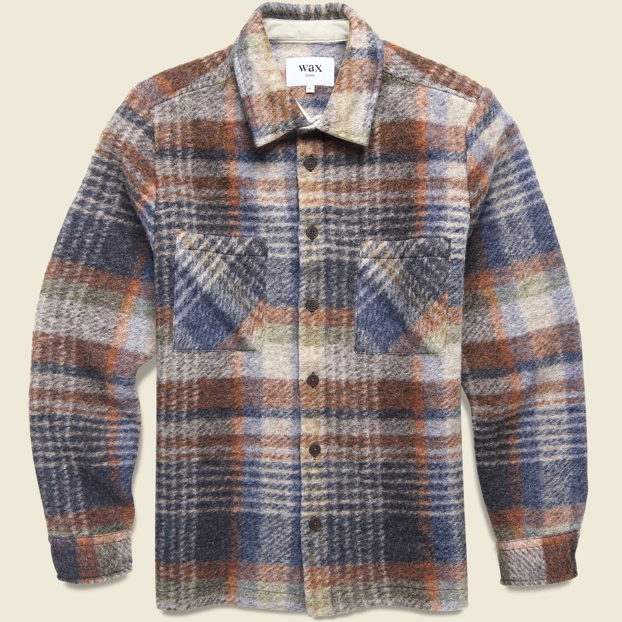 Whiting Overshirt - Ari Wool Blend Check Oatmeal/Multi - 1