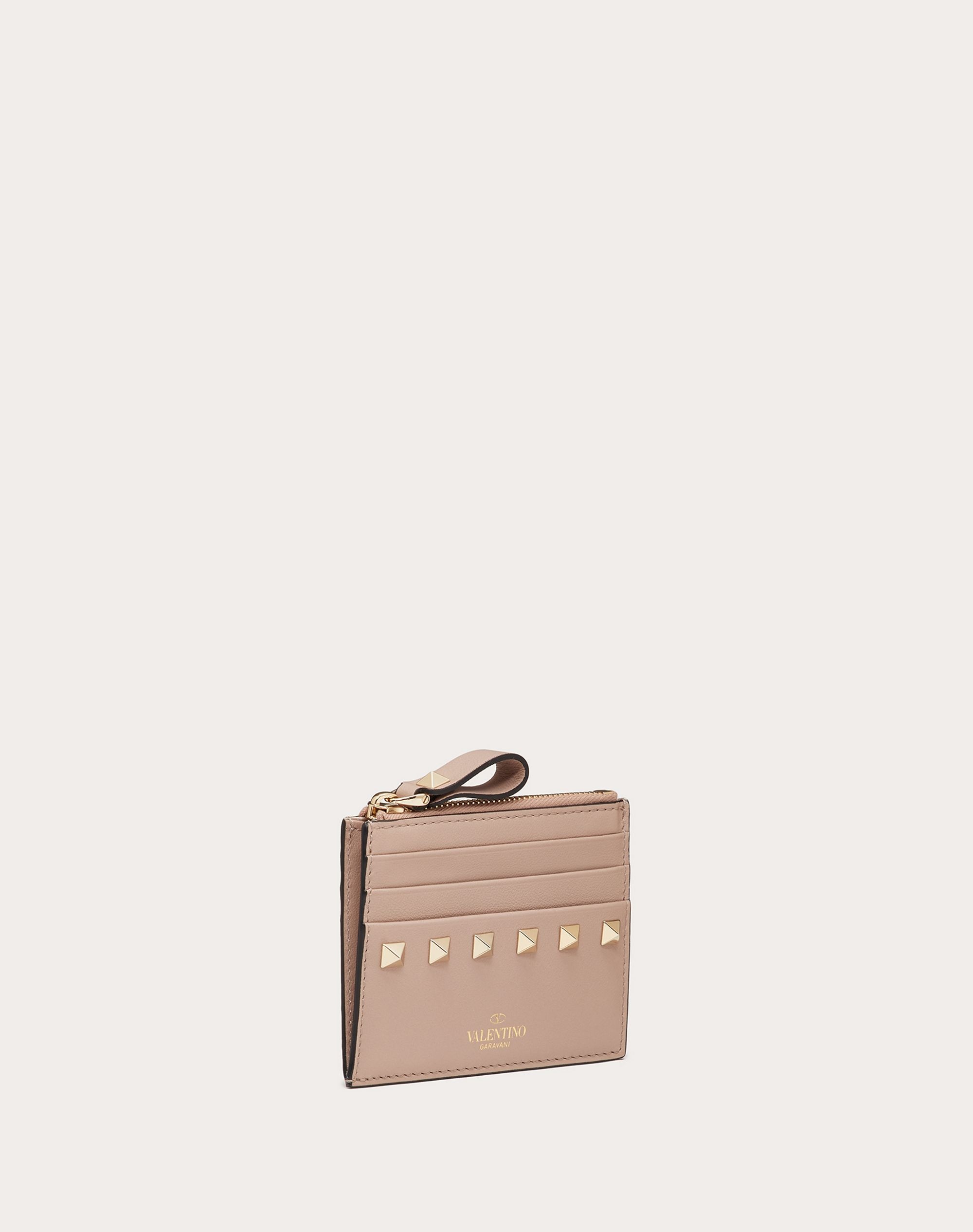 ROCKSTUD CALFSKIN CARDHOLDER WITH ZIPPER - 4