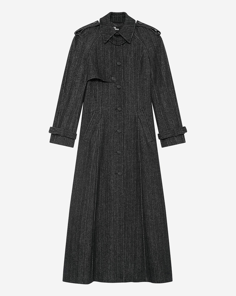 LONG DARK GRAY WOOL COAT 1