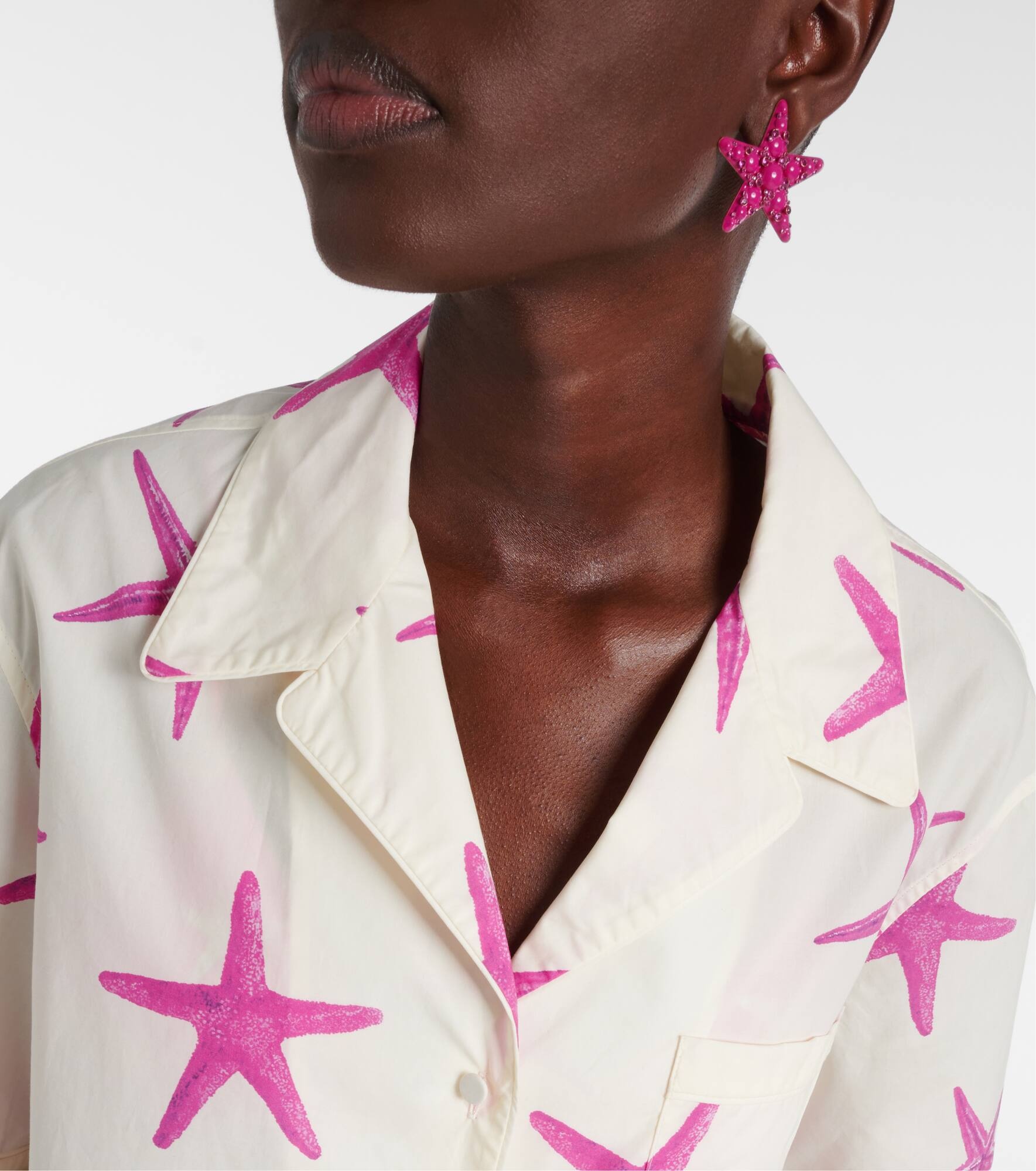 Starfish cropped cotton poplin shirt - 5