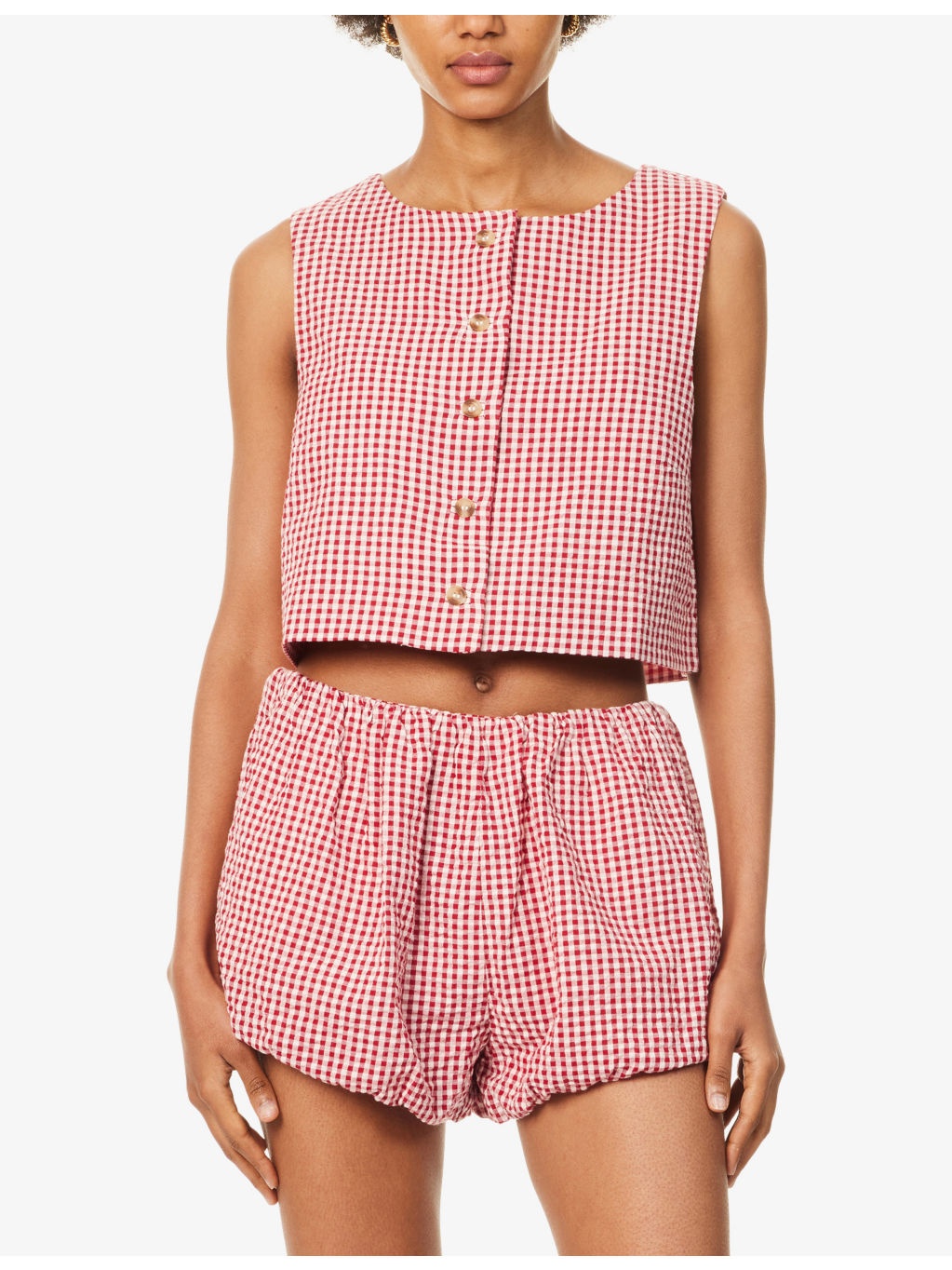 Rio Gingham Cotton-Poplin Top - 3