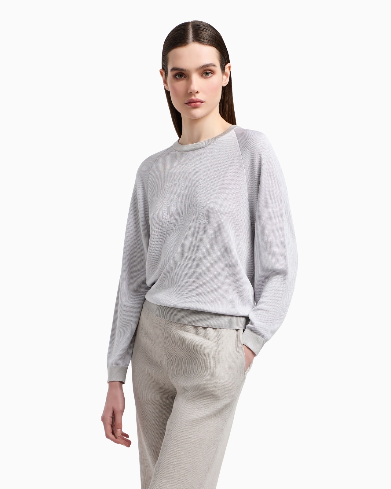 TWO-TONE FISHERMAN’S RIB JUMPER WITH EA LOGO - 2