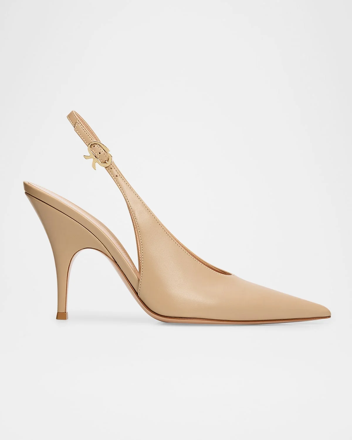 95mm Sofia Leather Slingback Pumps - 1