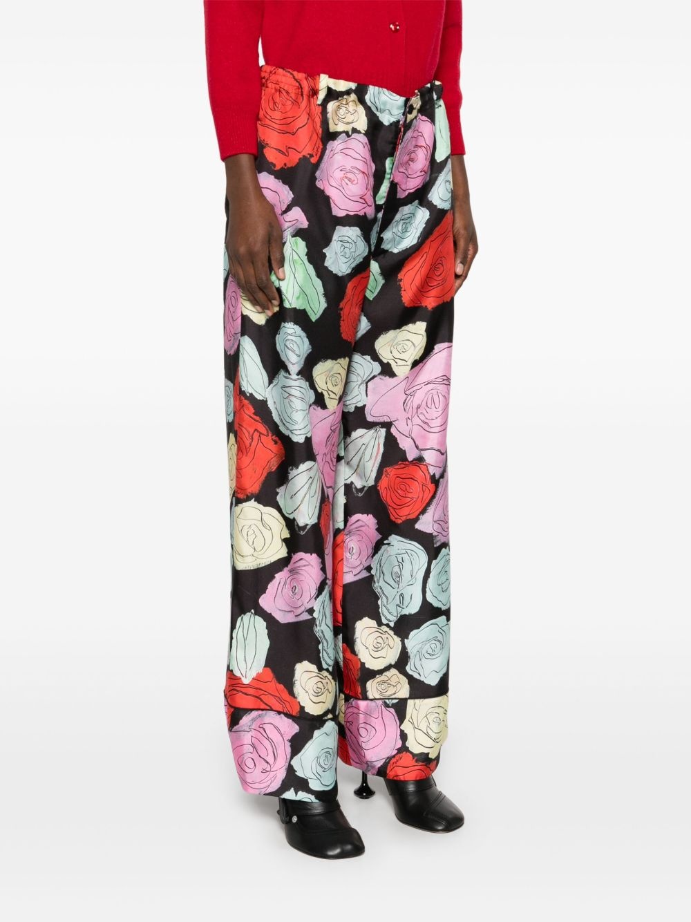 floral-print trousers - 3