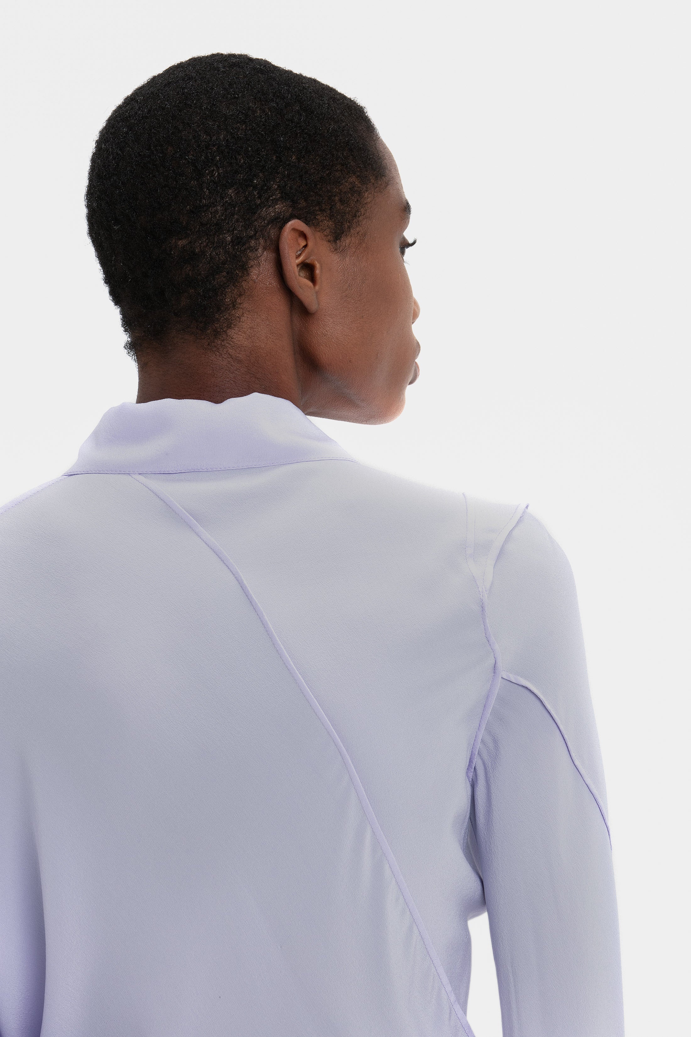 Spiral Seam Bias Top In Lavender - 9