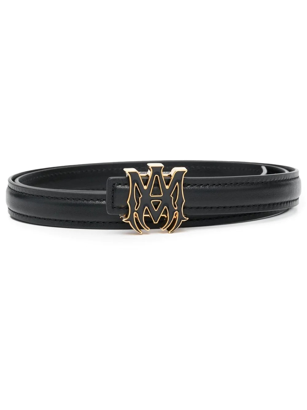 logo-buckle leather belt - 1