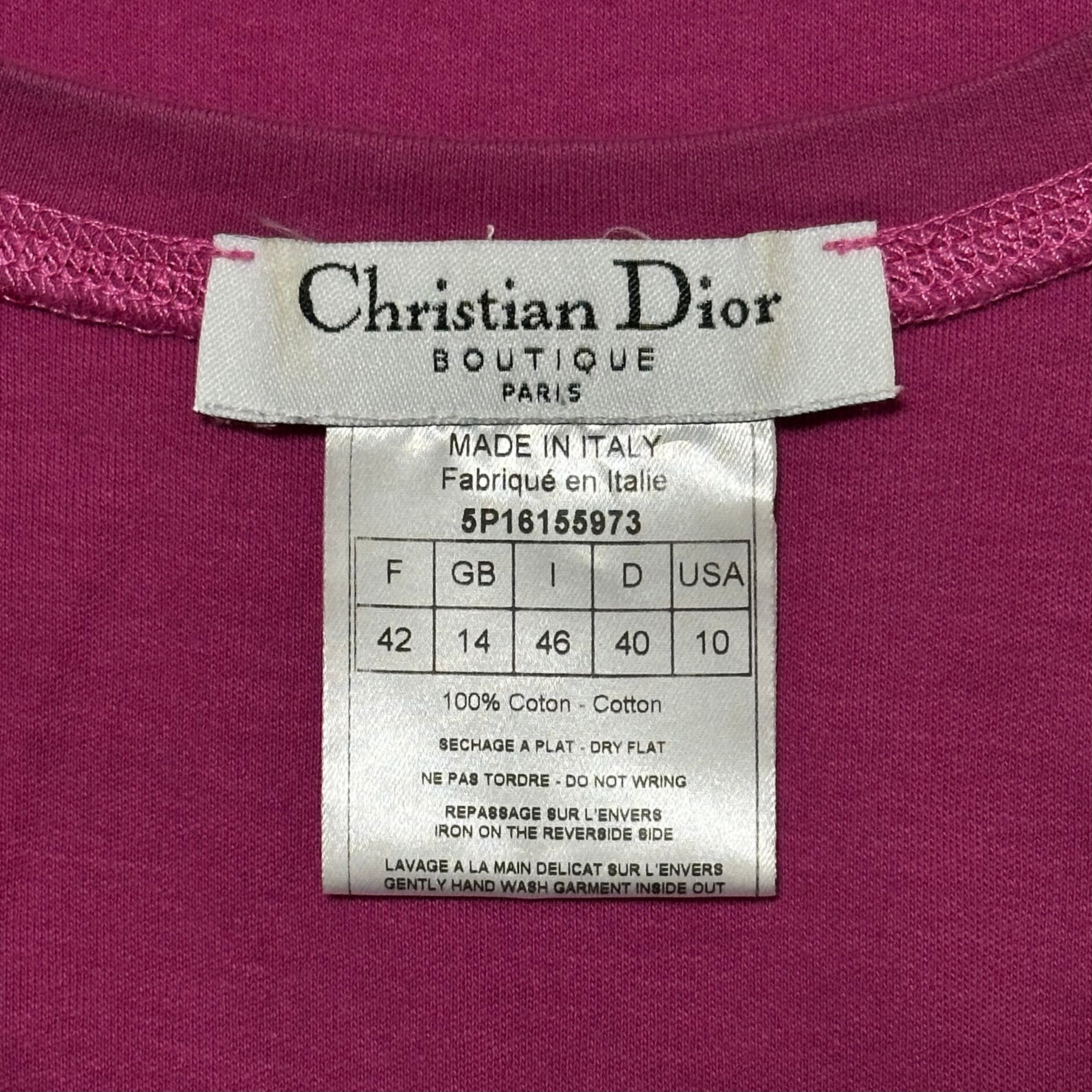 CHRISTIAN DIOR Spring Summer 2005 Peace and Love Sign Swarovski Dior Logo Tank Top - 6