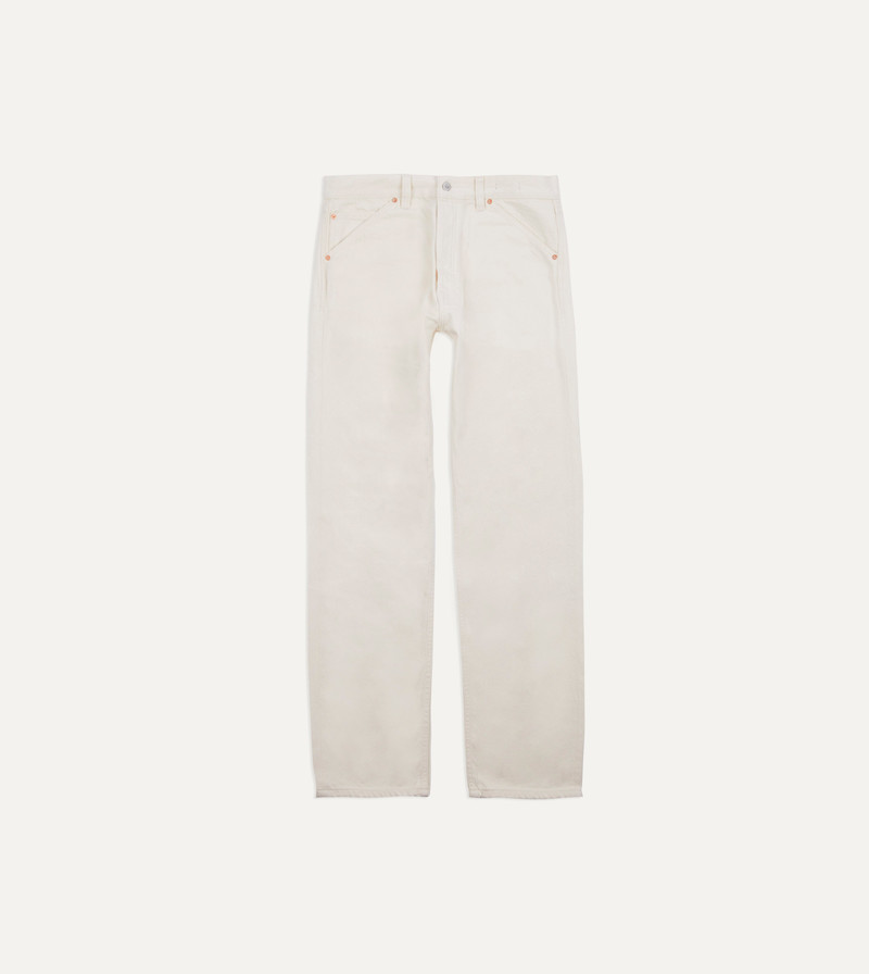 Ecru 12.7oz Selvedge Denim Tonal Stitch Five-Pocket Jeans 1
