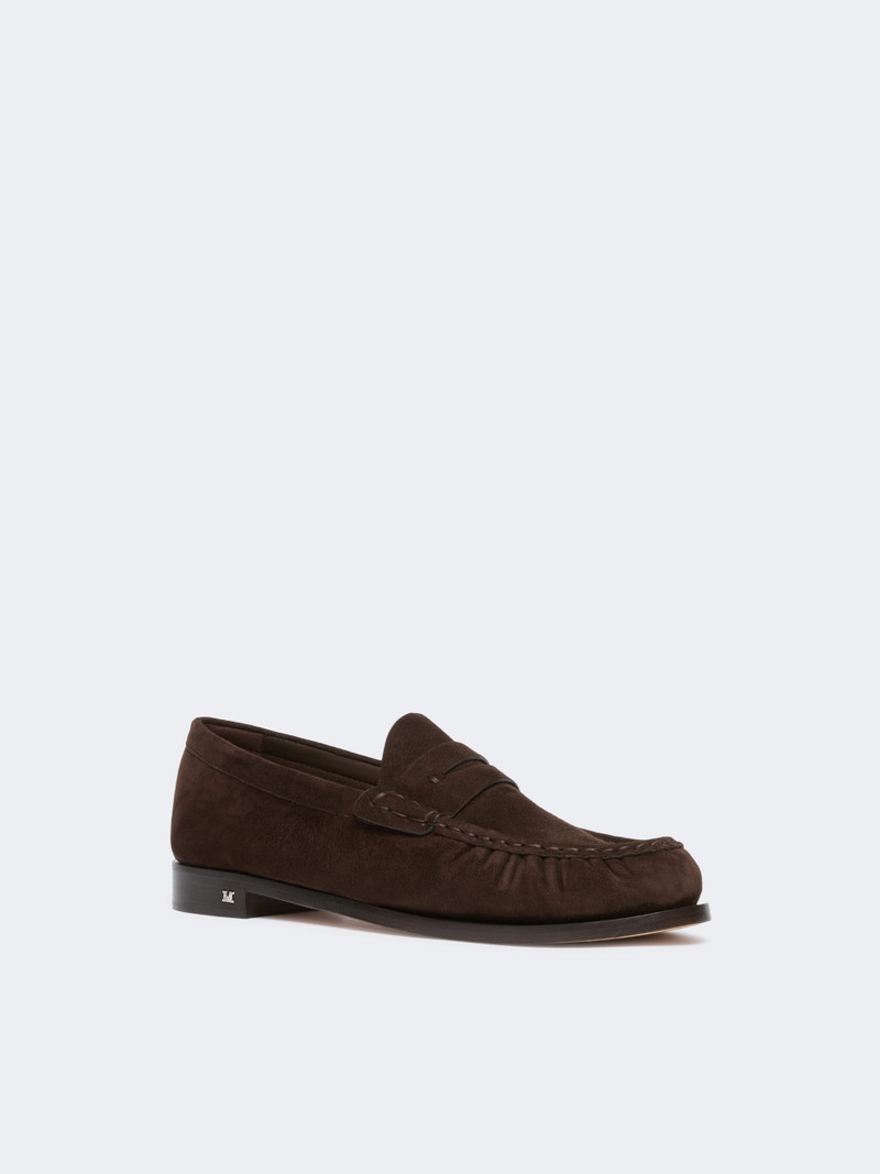 Max Mara SPONDA Suede loafers - DARK BROWN outlook