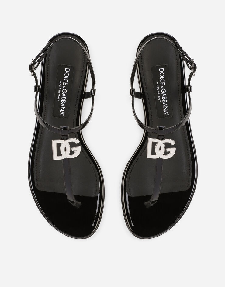 Patent leather DG thong sandals - 4