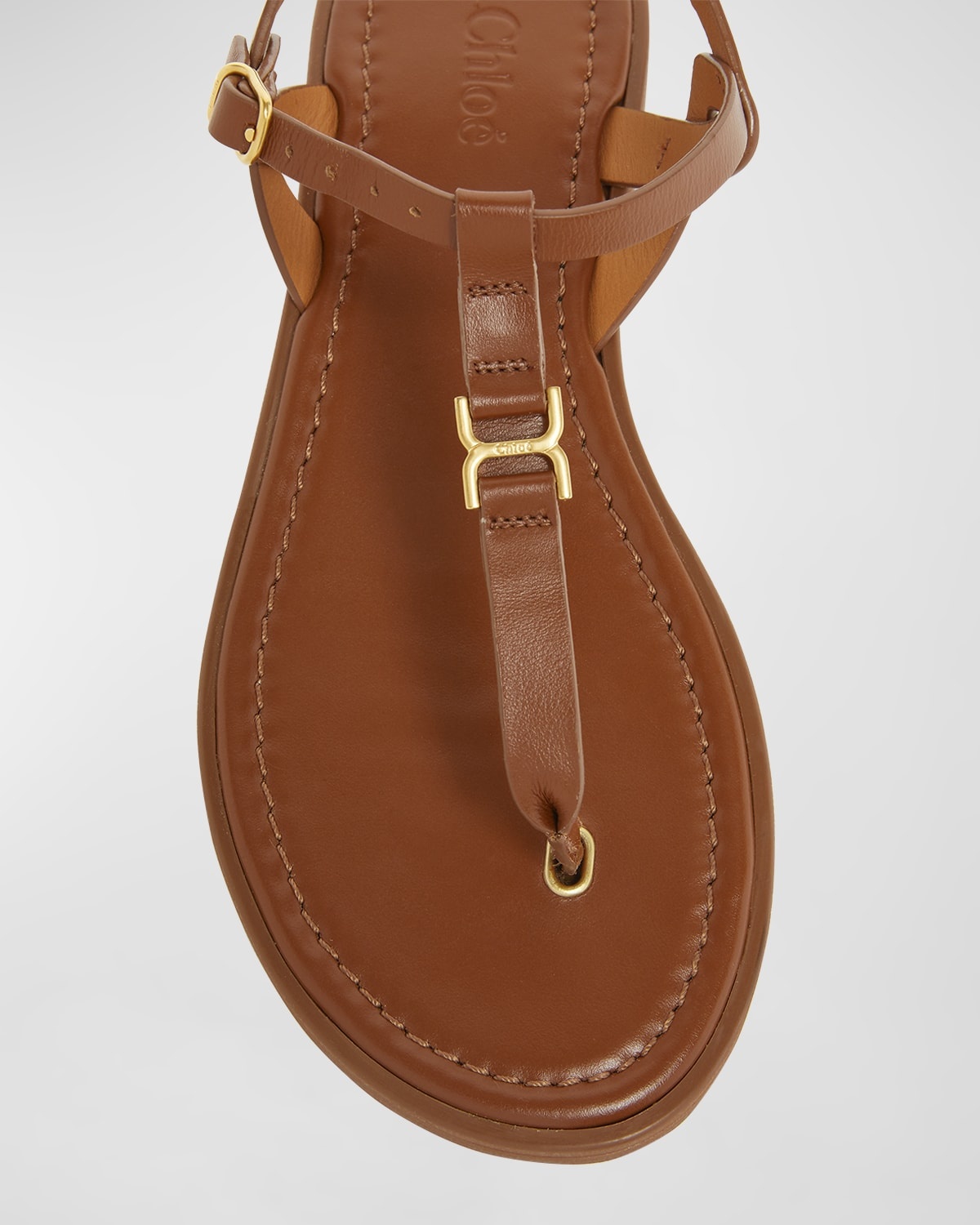 Chloé Marcie Leather Flat Thong Sandals | neimanmarcus